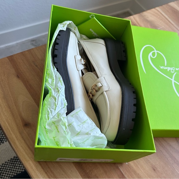 New Sam Edelman Taelor Loafers Ivory Leather - Picture 3 of 5